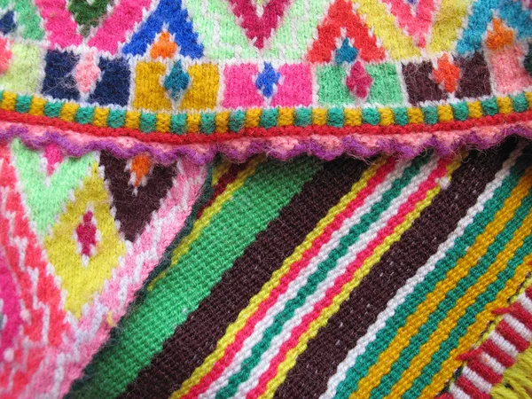 秘鲁手工羊毛织物 — 图库照片