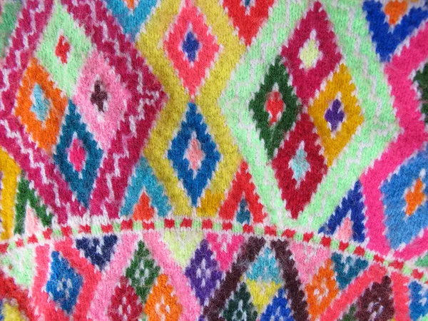 Peruvian hand made woolen fabric — Stock Photo, Image