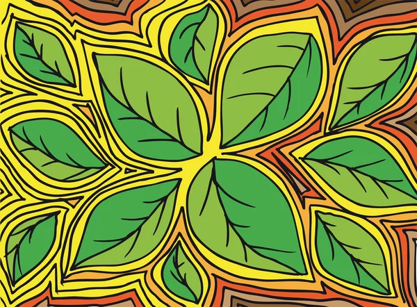 Skizze von Blättern, abstrakter Hintergrund. Vektorillustration — Stockvektor