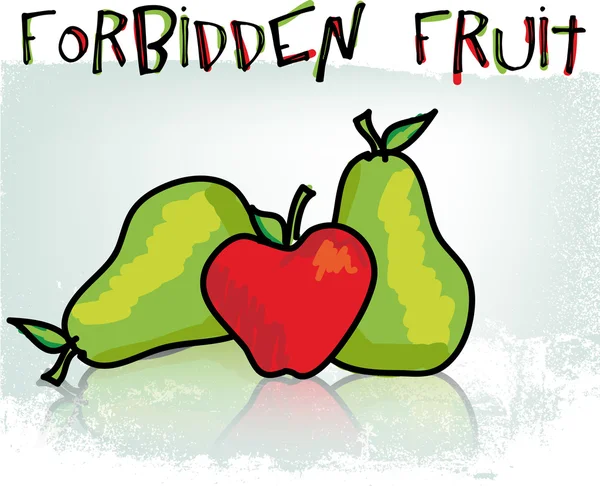 Forbidden fruit. Vector illustration — Stock Vector