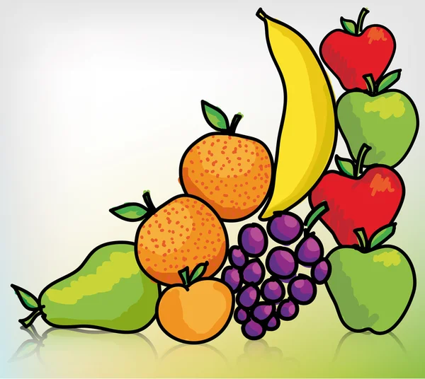 Different fruit, vector illustration — Stock Vector