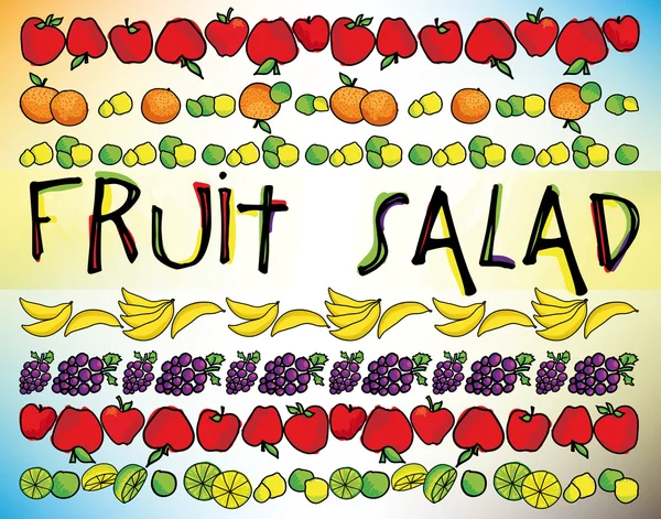 Fruit salad menu. Vector illustration — Stock Vector