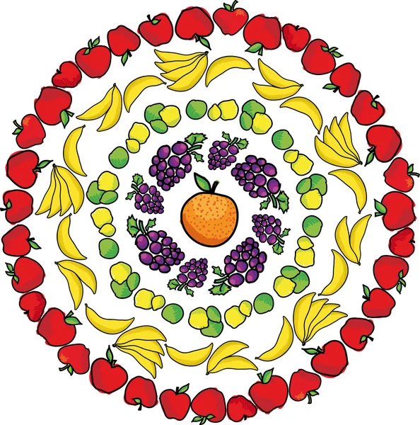 Fruits pattern, vector illustration — Stock Vector