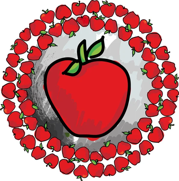 Red apple, vector illustration — Stock Vector