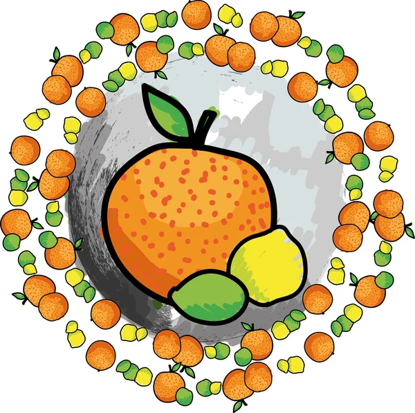 Orange & lemons illustration — Stock Vector