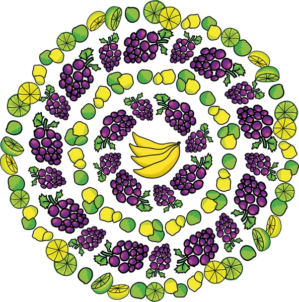 Fruit pattern, vector illustration — Stock Vector