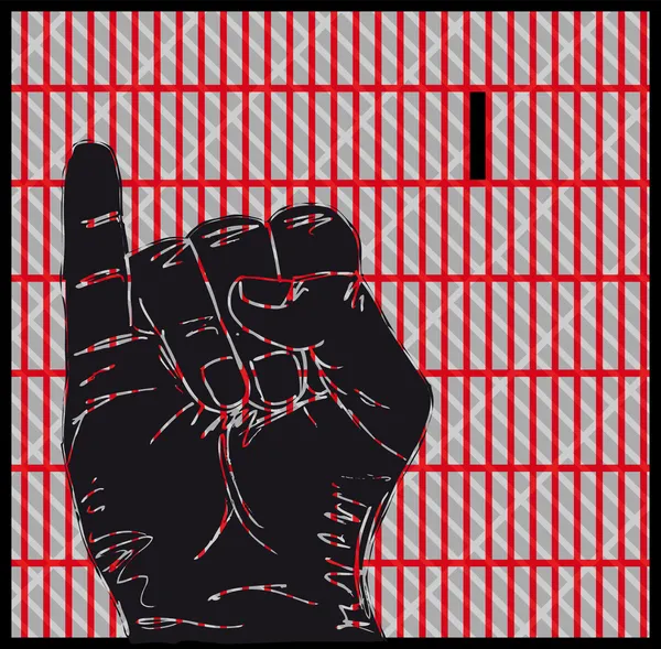 Croquis des gestes de la main en langue des signes, Lettre I. Illustration vectorielle — Image vectorielle