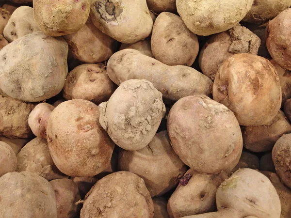 Peruvian potato on jute bag — Stock Photo, Image