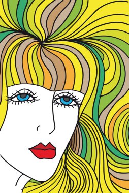 Abstract sketch of woman face. Vector illustration. clipart