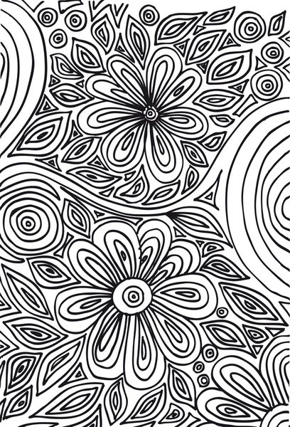 Flores abstractas hechas a mano. ilustración vectorial . — Archivo Imágenes Vectoriales