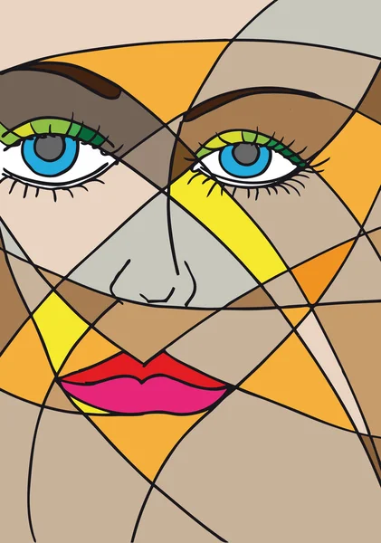 Abstract vrouw gezicht. vectorillustratie — Stockvector