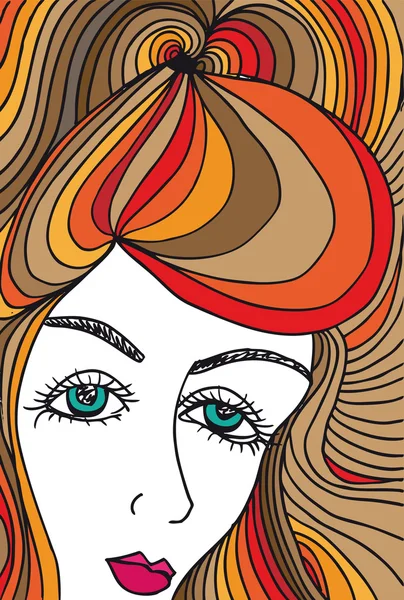 Esbozo abstracto de cara de mujer. Ilustración vectorial . — Vector de stock