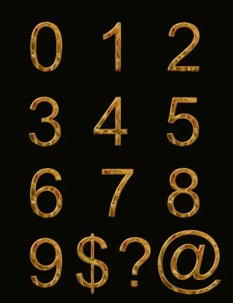 stock image Gold Alphabet Numbers and Symbols