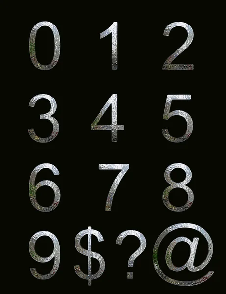 stock image Chrome Liquid Numbers and Symbols