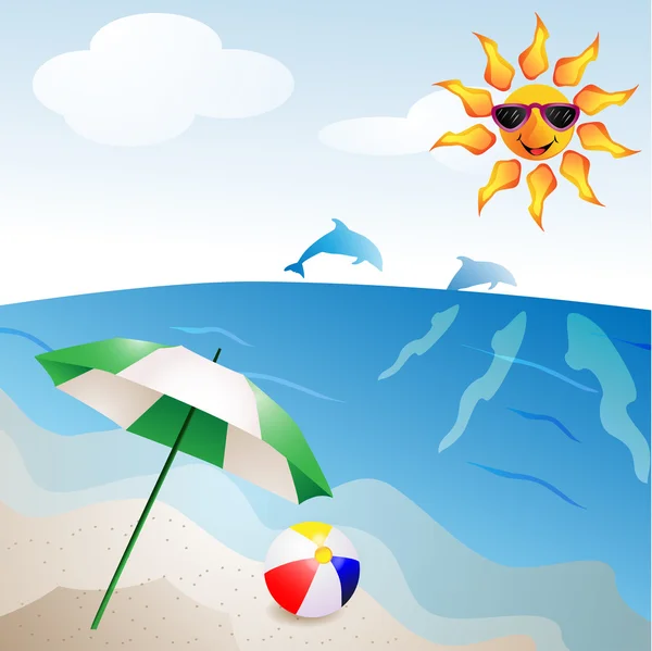 Sombrilla de playa — Vector de stock
