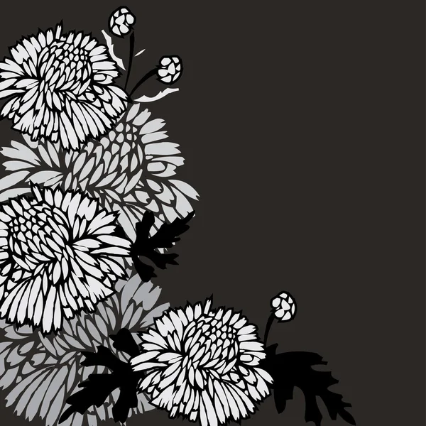 有花的黑色背景 — 图库矢量图片