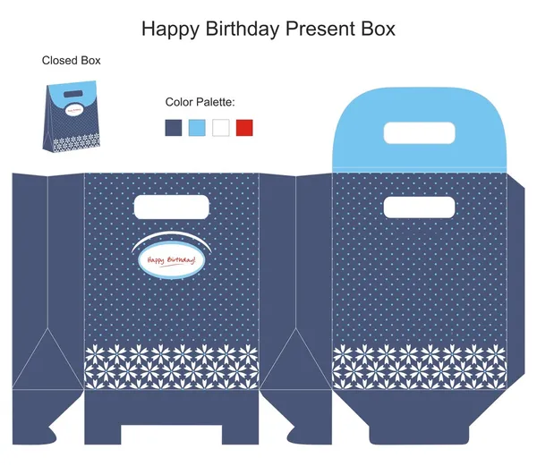 Mavi renkli hediye kutusu — Stok Vektör