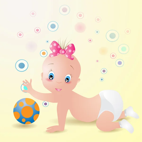 Bebé niña — Vector de stock