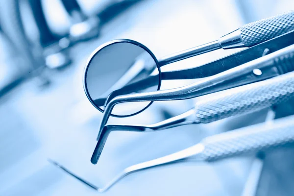 Dental tools in blue Stock Picture