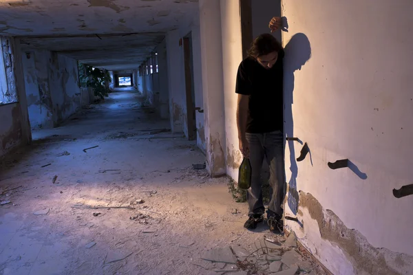 stock image Alcoholic Staggering in a Corridor