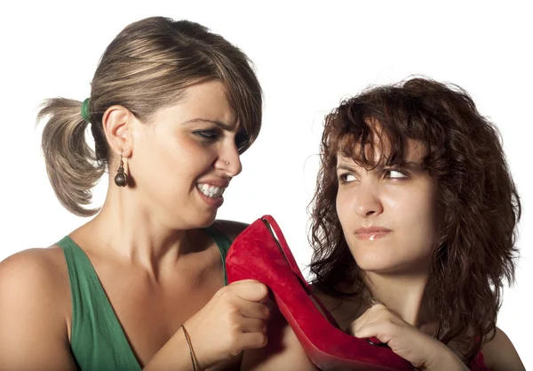 stock image Two Women Fighting for a Shoe