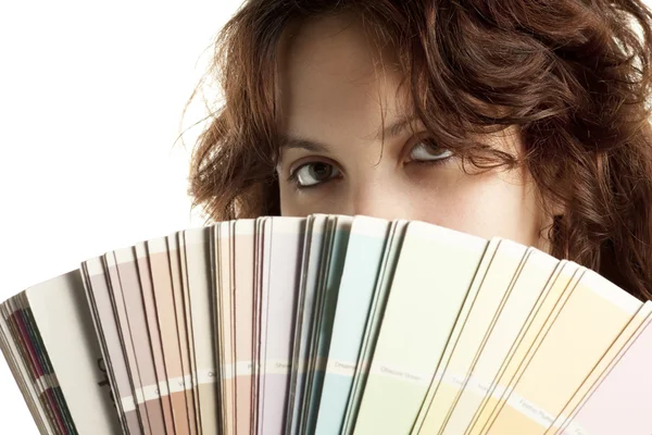 Woman with Color Swatch — Stock Photo, Image