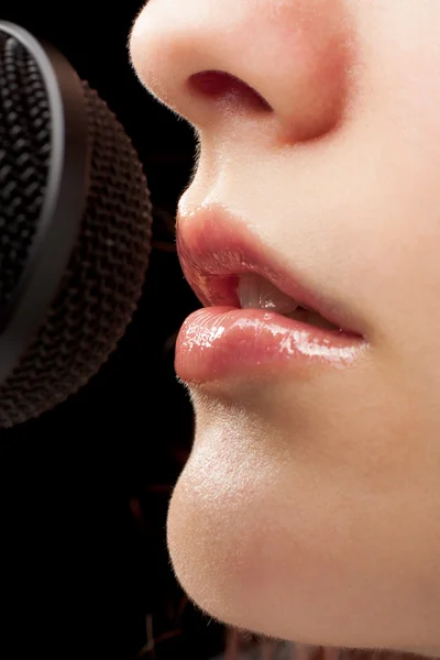 stock image Lips and Microphone