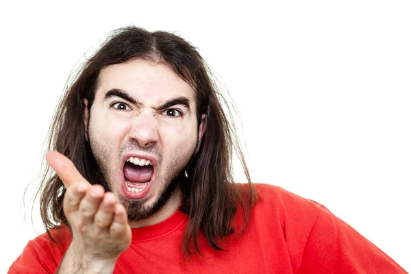 Szalony człowiek krzyczący — Zdjęcie stockowe