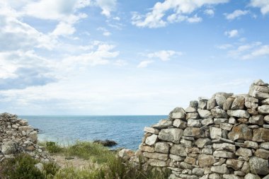 Stone Wall on the Sea clipart