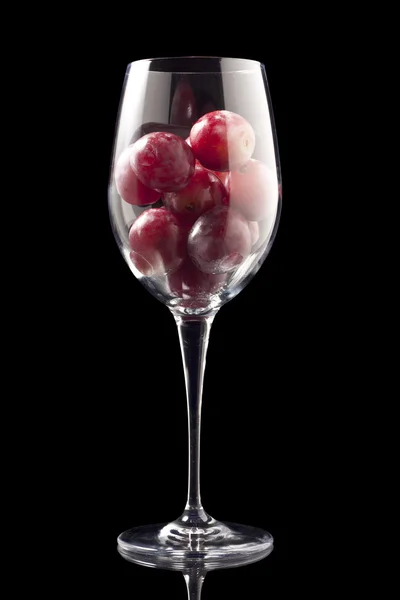 Glass with Red Grapes — Stock Photo, Image