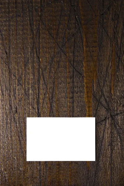Cartão de visita em madeira — Fotografia de Stock