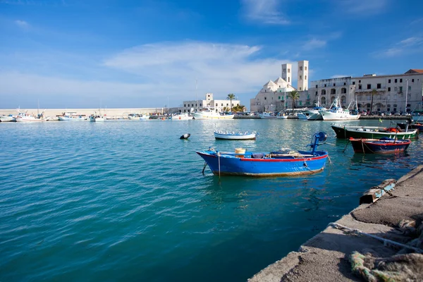Molfetta Harbour with Duomo — Stock Photo, Image