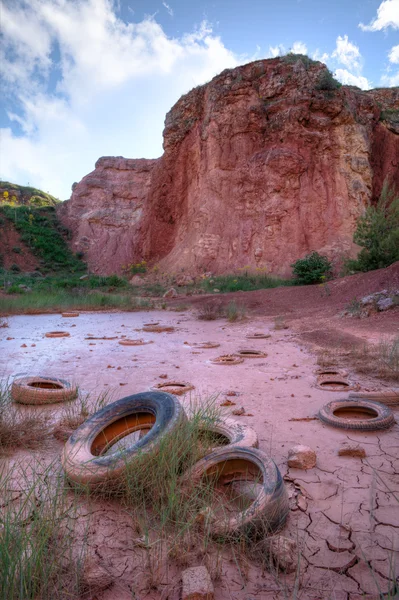 stock image Tires in a Bauxite Pit