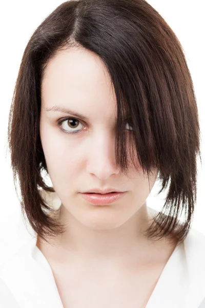 Serious Brunette Looking at Camera — Stock Photo, Image