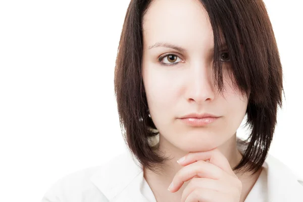 Serious Brunette Looking at Camera — Stock Photo, Image