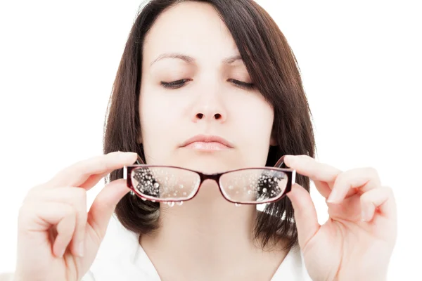 Serious Brunette With Glasses — Stock Photo, Image