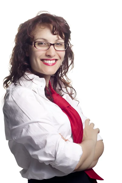 Smiling Woman with Arms Folded — Stock Photo, Image
