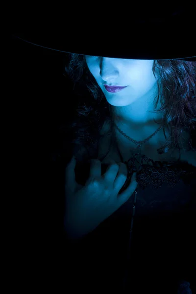 Pretty Blue Witch — Stock Photo, Image