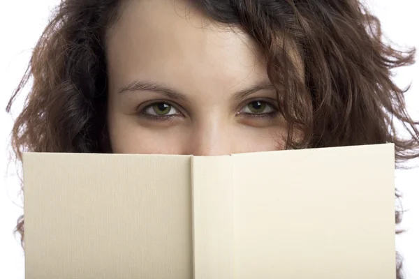 Glückliches Mädchen mit Buch — Stockfoto