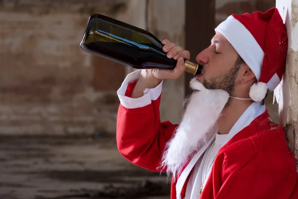 Alcoholic Santa — Stock Photo, Image