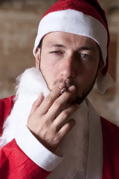 Smoking Santa — Stock Photo, Image