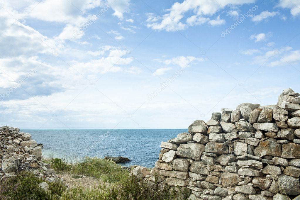 Stone Wall on the Sea