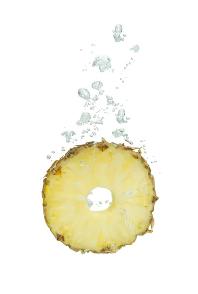 Pineapple in water with air bubbles — Stock Photo, Image