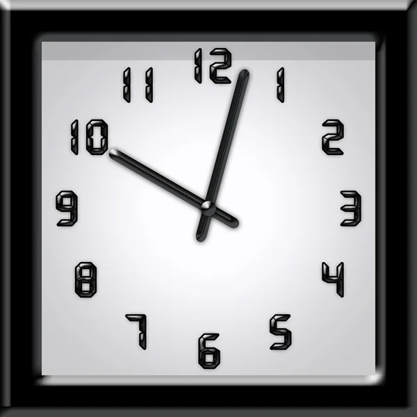 Zegar czarno-biały — Zdjęcie stockowe