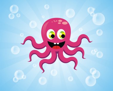 Cheerful octopus clipart