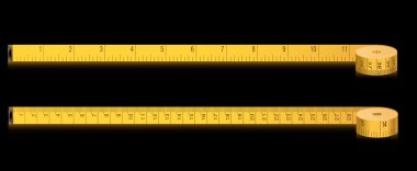 Measure tape - inches and centimeters clipart