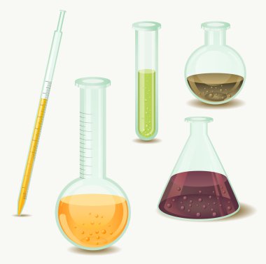 Laboratory bottles clipart