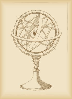 armillary küre - çizim