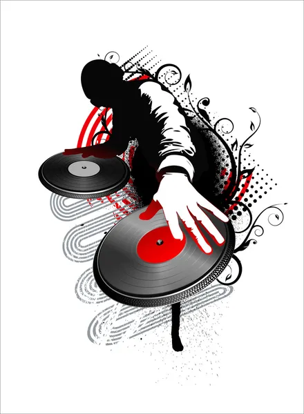 DJ mix - czerwony — Wektor stockowy