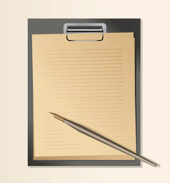 stock vector Sketch board, paper and pen